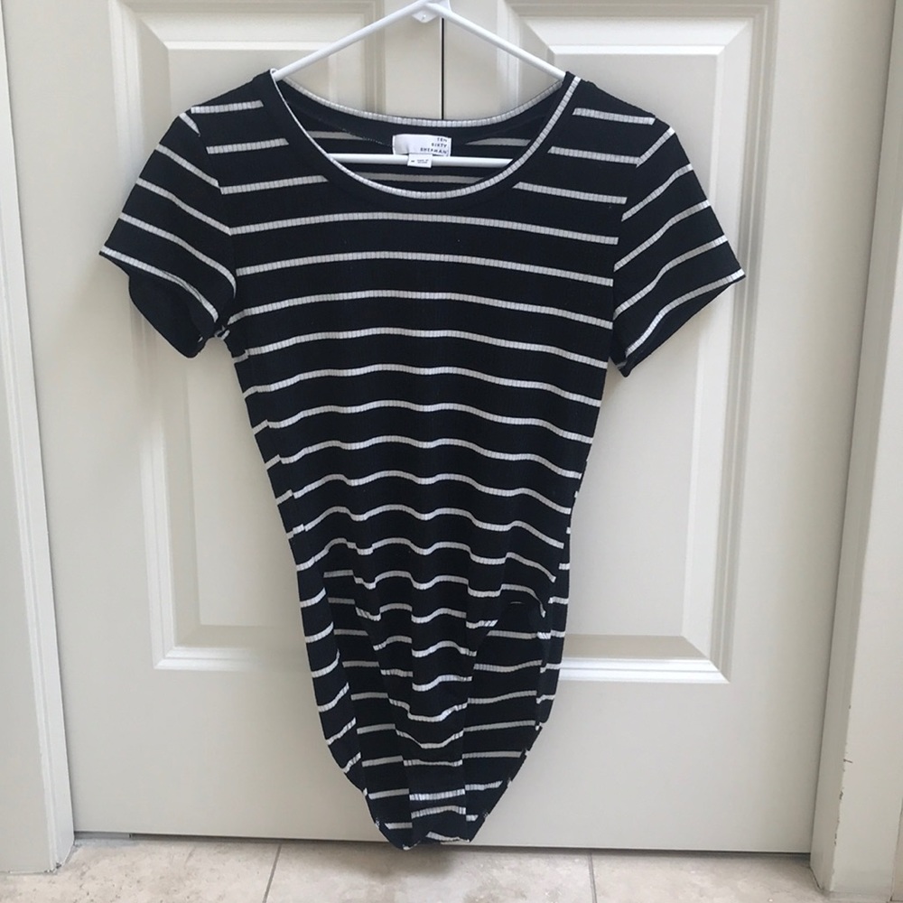 Black and whit striped bodysuit